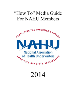 2014 “How To” Media Guide For NAHU Members