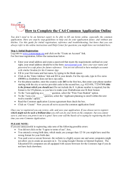 How to Complete the CA4 Common Application Online