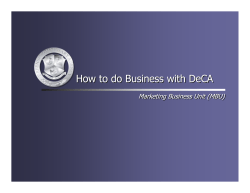 How to do Business with DeCA Marketing Business Unit (MBU)