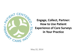 Engage, Collect, Partner: How to Use Patient Experience of Care Surveys