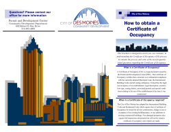 How to obtain a Certificate of Occupancy Questions? Please contact our