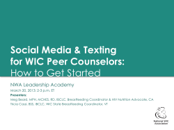Social Media &amp; Texting for WIC Peer Counselors: How to Get Started