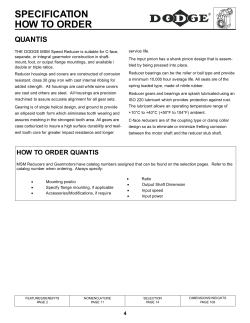 SPECIFICATION HOW TO ORDER QUANTIS