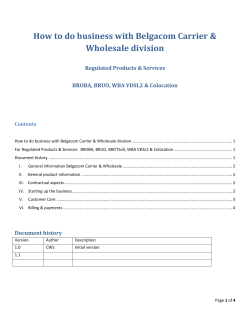 How to do business with Belgacom Carrier &amp; Wholesale division