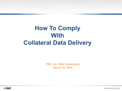 How To Comply With Collateral Data Delivery FNC, Inc. Web Conference