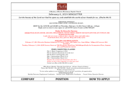 February 6, 2014 NEWSLETTER