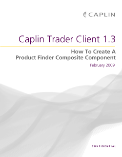 Caplin Trader Client 1.3 How To Create A Product Finder Composite Component