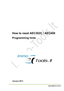 How to reset AEC302C / AEC400 Programming hints January 2013