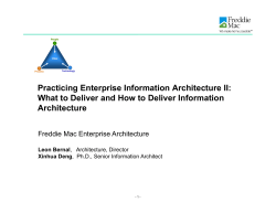 Practicing Enterprise Information Architecture II: Architecture