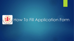 How To Fill Application Form
