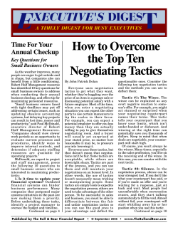 How to Overcome the Top Ten Negotiating Tactics Time For Your