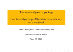 The aroma.affymetrix package - on a notebook