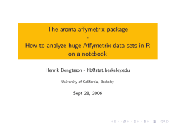 The aroma.affymetrix package - on a notebook