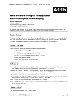 A11b From Polaroid to Digital Photography: How to Interpret Neuroimaging