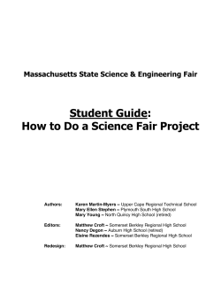 Student Guide: How to Do a Science Fair Project