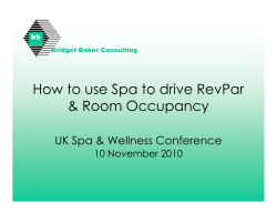 How to use Spa to drive RevPar &amp; Room Occupancy