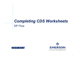 Completing CDS Worksheets DP Flow 1