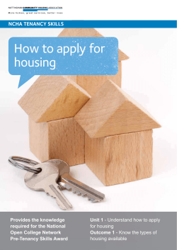 How to apply for housing NCHA TeNANCy SkillS
