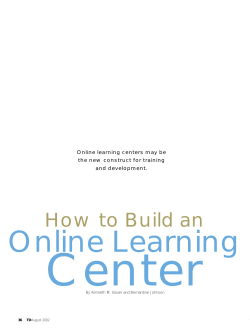 Center Online Learning How to Build an Online learning centers may be