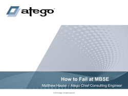 How to Fail at MBSE – Atego Chief Consulting Engineer Matthew Hause 1