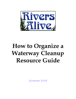 How to Organize a Waterway Cleanup Resource Guide