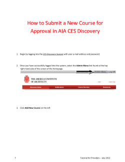 How to Submit a New Course for
