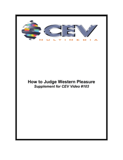 How to Judge Western Pleasure Supplement for CEV Video #103