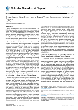 Molecular Biomarkers &amp; Diagnosis Introduction