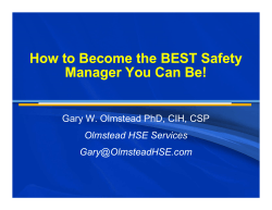 How to Become the BEST Safety Manager You Can Be!