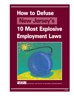 How to Defuse New Jersey’s 10 Most Explosive Employment Laws