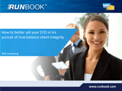 How to better aid your CFO in his www.runbook.com