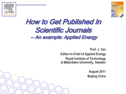How to Get Published In Scientific Journals  -- An example: Applied Energy