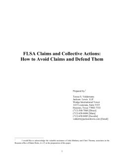 FLSA Claims and Collective Actions: