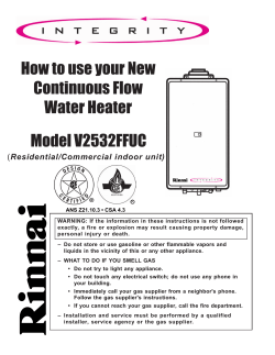 How to use your New Continuous Flow Water Heater Model V2532FFUC