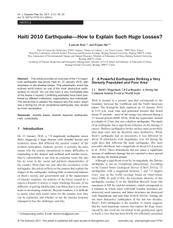 Haiti 2010 Earthquake—How to Explain Such Huge Losses? ARTICLE Laurent Hou
