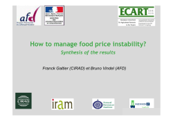 How to manage food price instability? Synthesis of the results