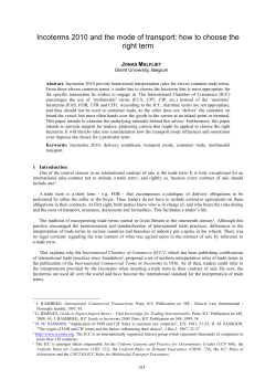 Incoterms 2010 and the mode of transport: how to choose... right term J M