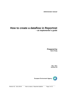 How to create a dataflow in Reportnet – an implementer’s guide