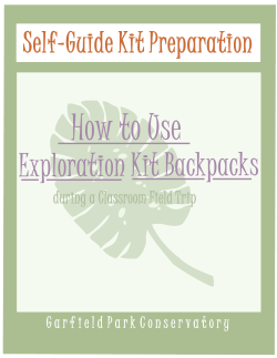 How to Use Exploration Kit Backpacks Self-Guide Kit Preparation
