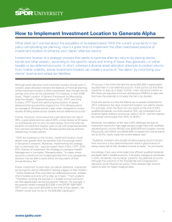 How to Implement Investment Location to Generate Alpha