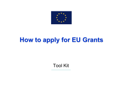 How to apply for EU Grants Tool Kit