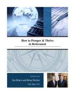 How to Prosper &amp; Thrive in Retirement Jim Black and Brian Decker