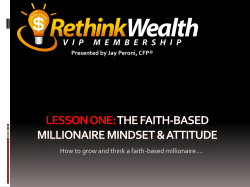 How to grow and think a faith-based millionaire….