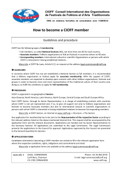 How to become a CIOFF member Guidelines and procedure