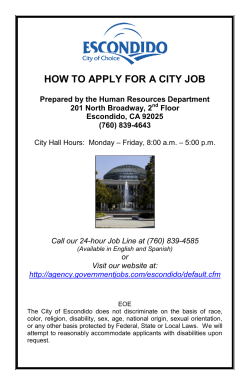 HOW TO APPLY FOR A CITY JOB