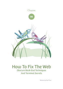 How To Fix The Web Chapter 06 Obscure Back-End Techniques