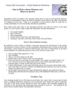 Texas CDA Convention ~ Public Relations Workshop  &ndash;and