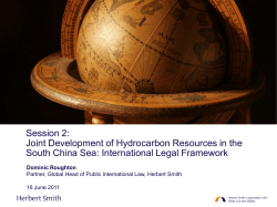 Session 2: Joint Development of Hydrocarbon Resources in the