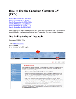 How to Use the Canadian Common CV (CCV)