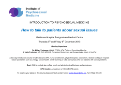 How to talk to patients about sexual issues Thursday 5